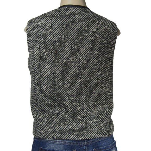 VTG 70s TWEED M Academia PREPPY Cropped Black Collegiate Retro Gossip girl Vest - Picture 4 of 7